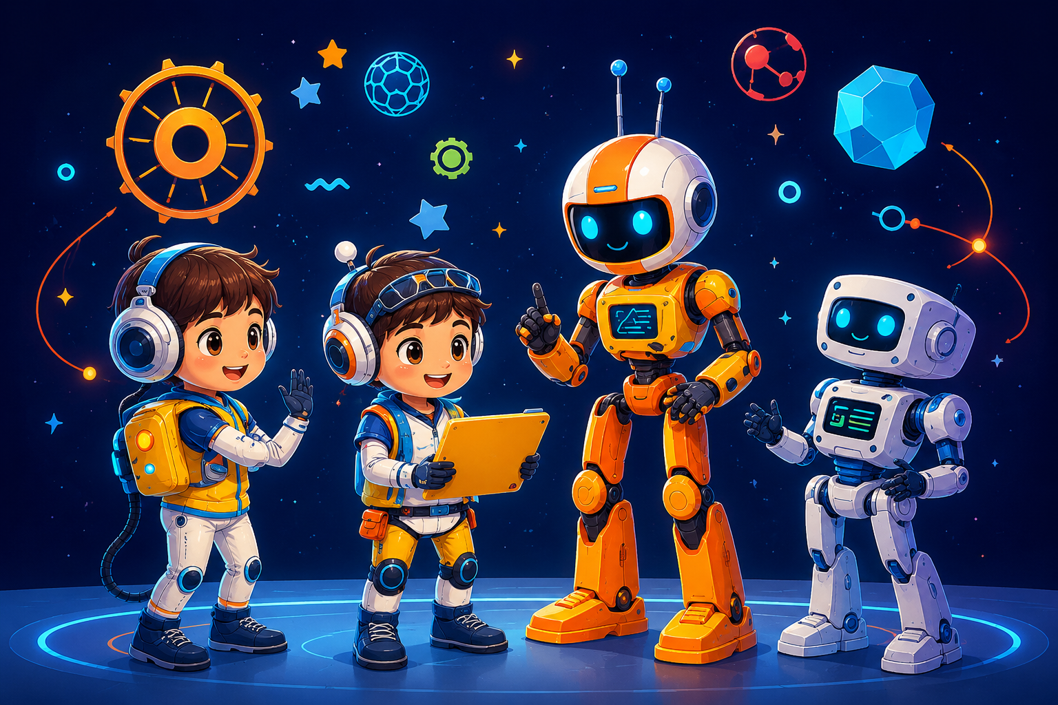 Kids exploring robotics