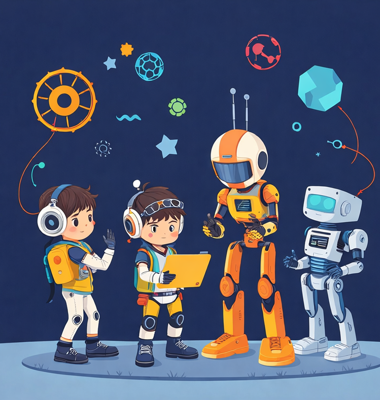 Kids exploring robotics